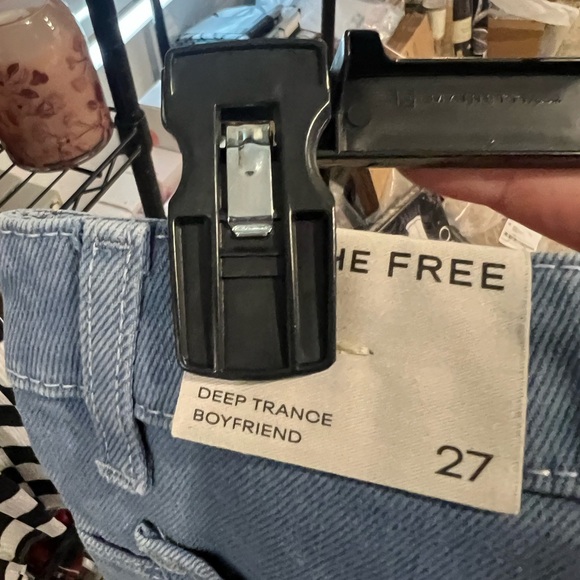 FREE PEOPLE DEEP TRANCE MID-RISE DROPPED BOYFRIEND DENIM, OCEAN, Sz 27  NWT - Picture 8 of 8